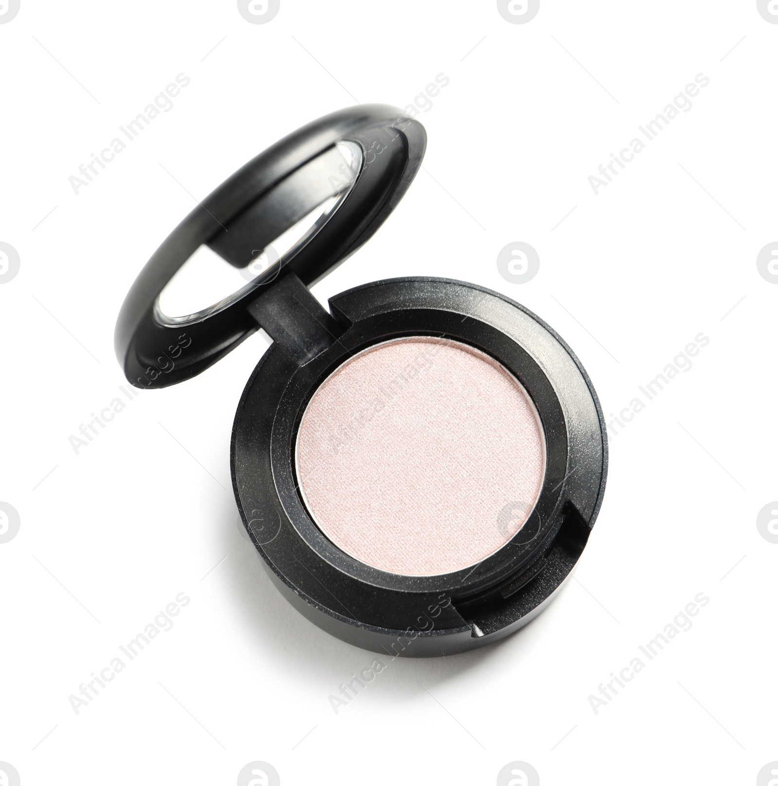 Photo of Eye shadow on white background, top view. Decorative cosmetics