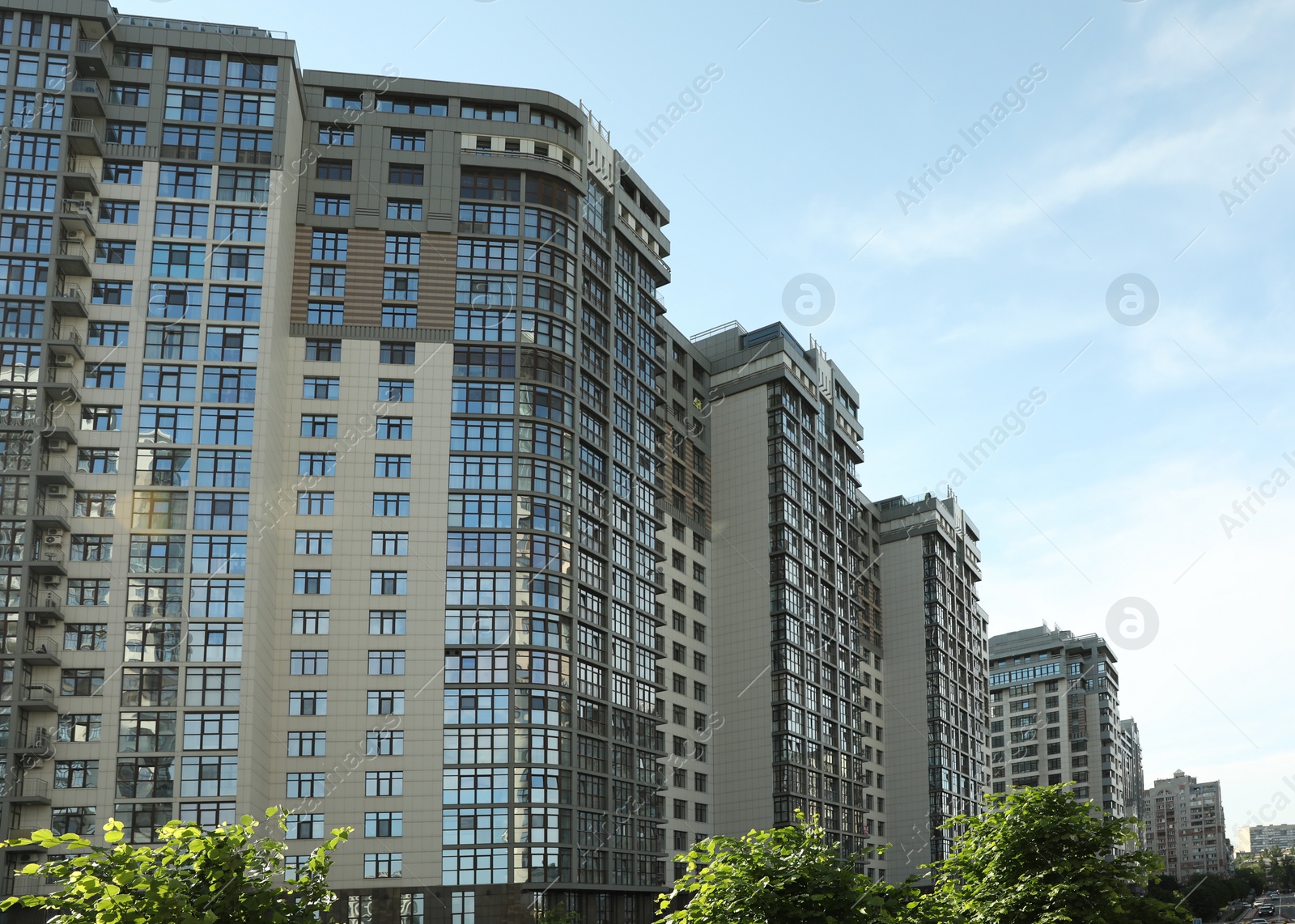 Photo of KYIV, UKRAINE - MAY 21, 2019: Beautiful view of modern housing estate in Pecherskyi district on sunny day