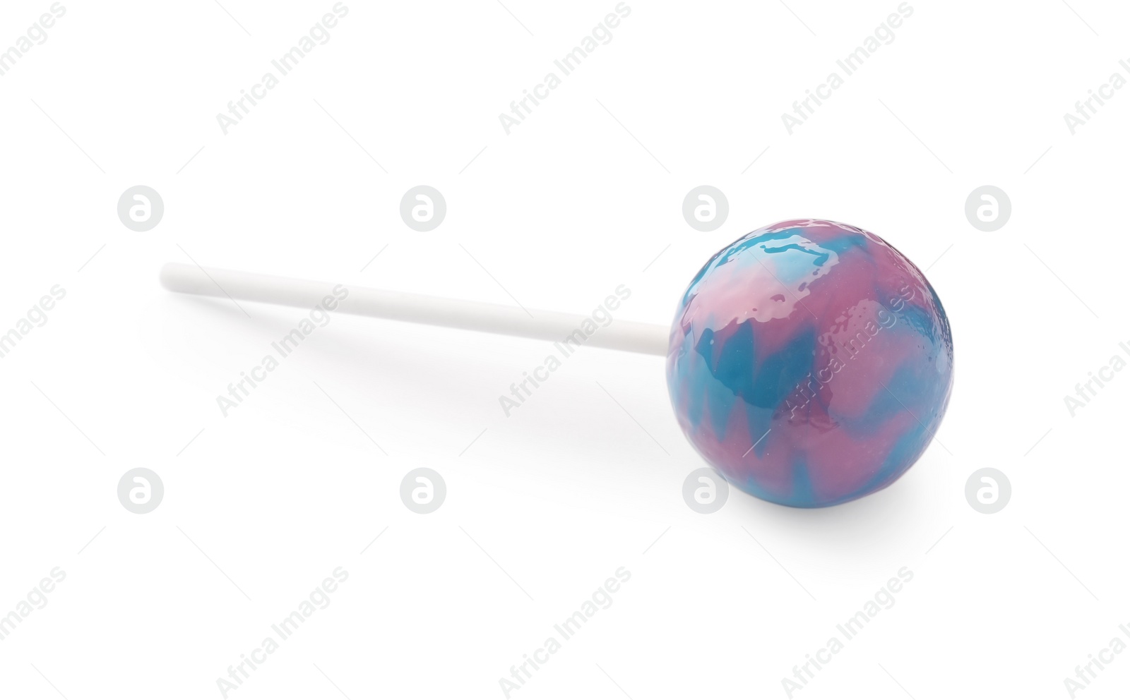 Photo of One sweet colorful lollipop isolated on white