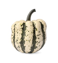 Photo of One whole ripe pumpkin isolated on white