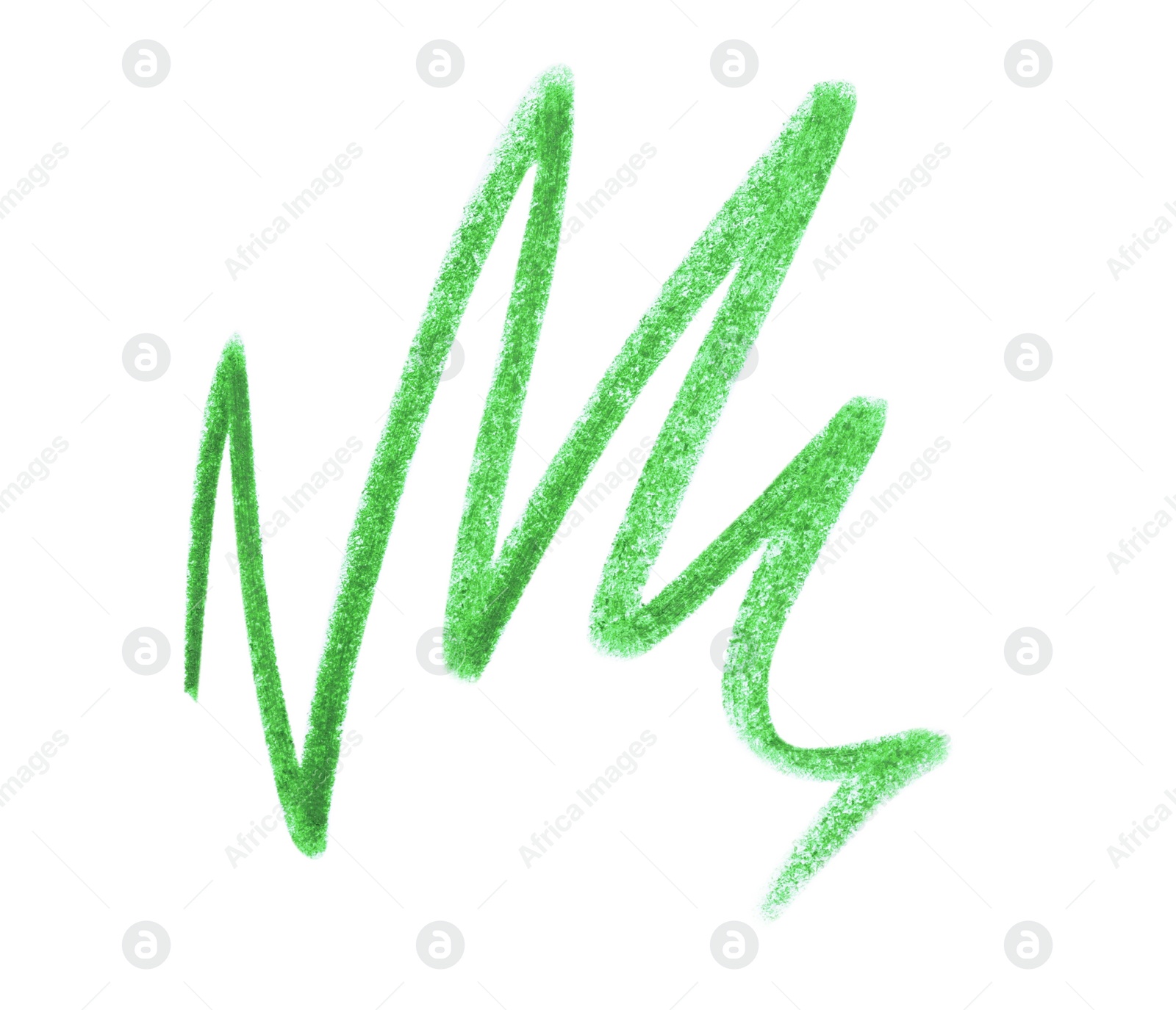 Photo of Green hand drawn pencil scribble on white background