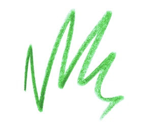 Green hand drawn pencil scribble on white background