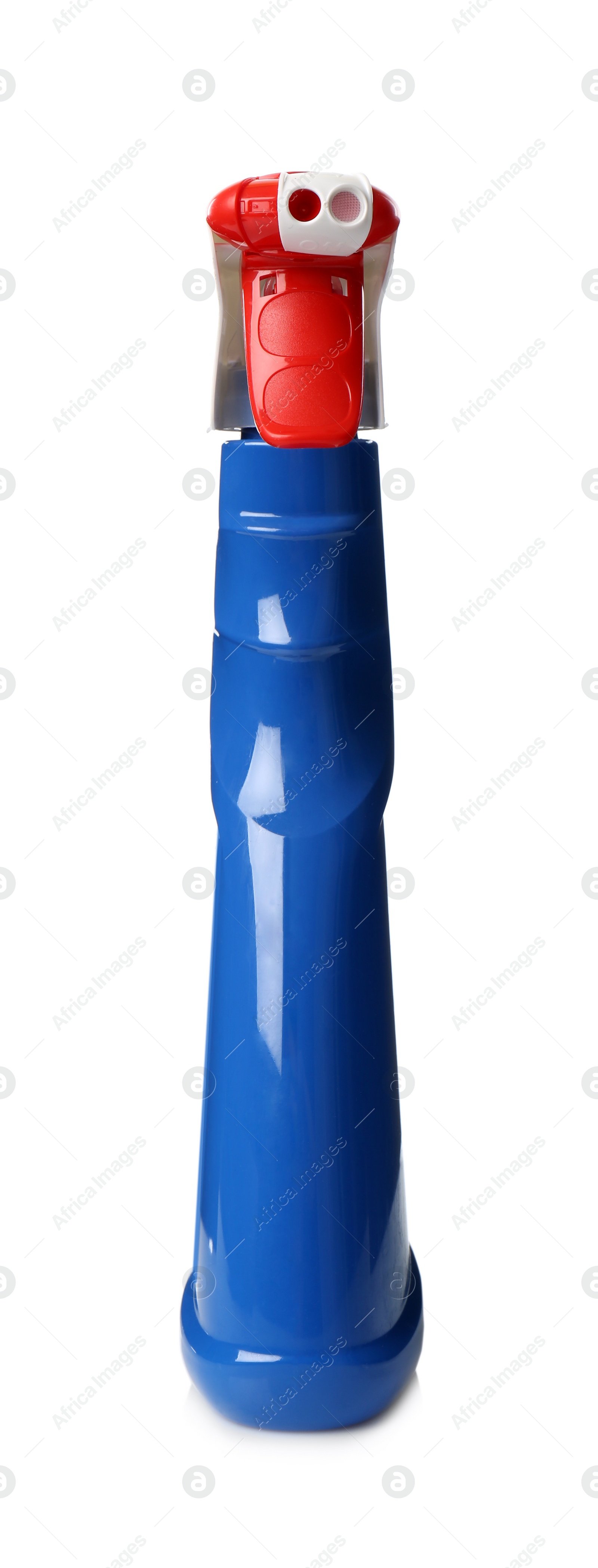 Photo of Blue spray bottle of cleaning product isolated on white