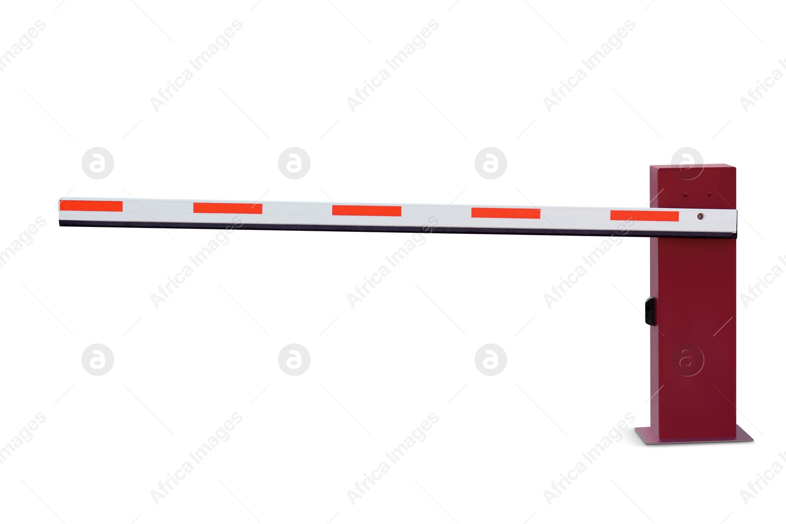 Image of One closed boom barrier isolated on white