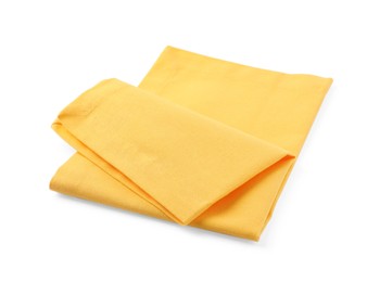 New clean yellow cloth napkin isolated on white