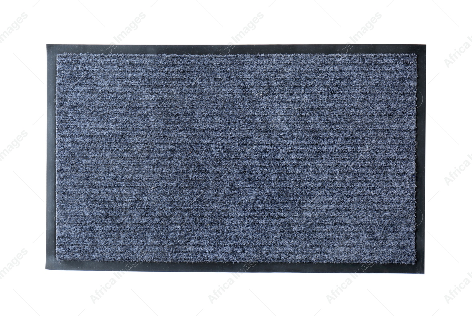 Photo of Modern gray doormat isolated on white, top view