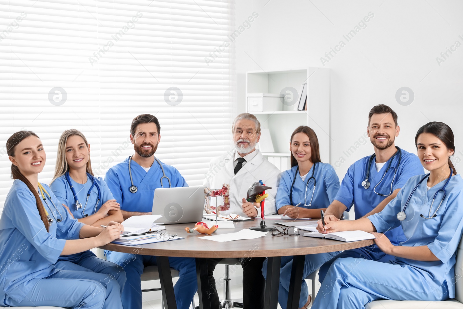 Photo of Doctor and interns on lecture in university