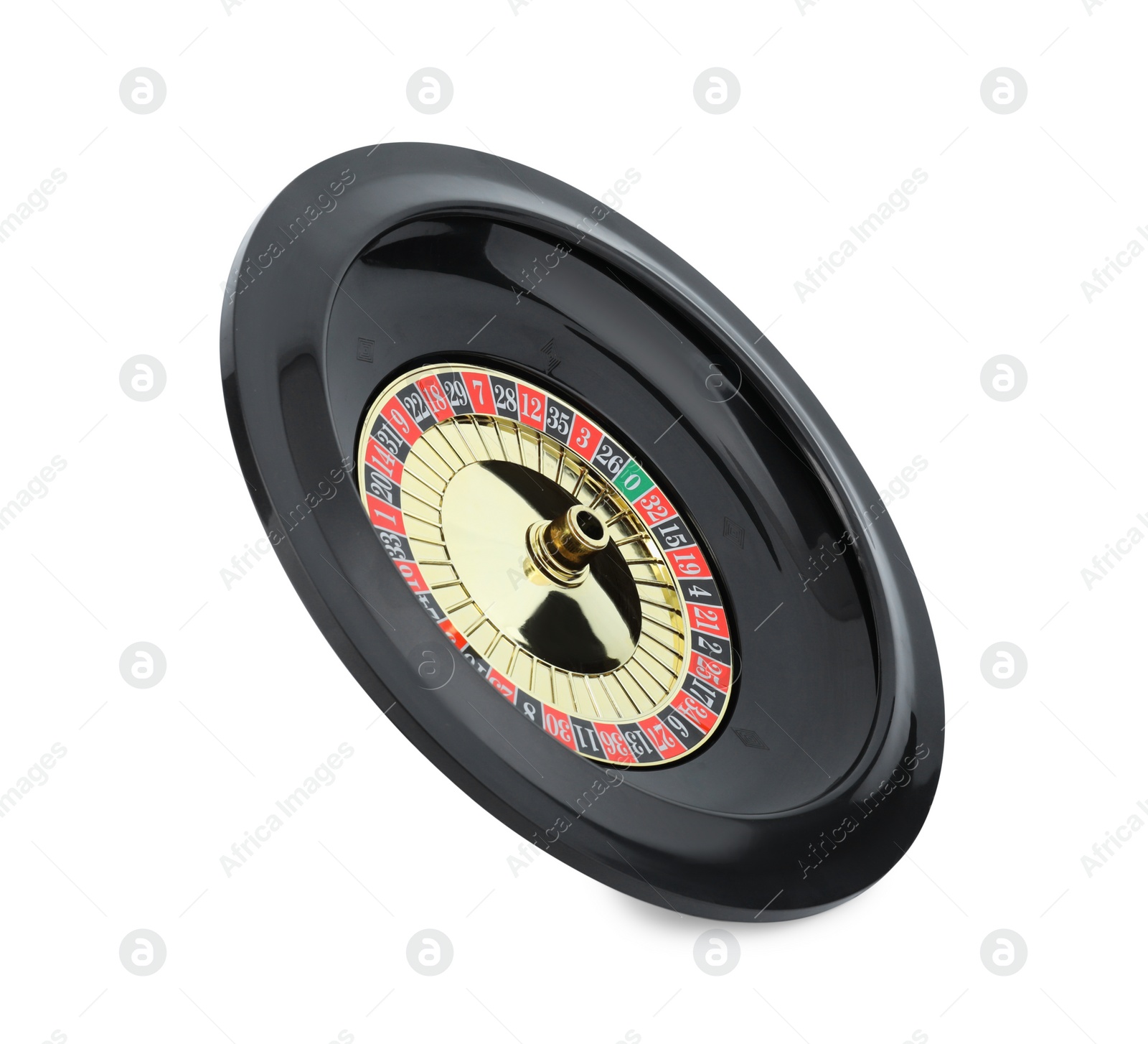 Photo of Roulette wheel isolated on white. Casino game