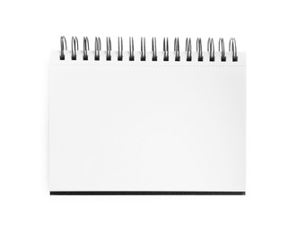 One notebook isolated on white, top view