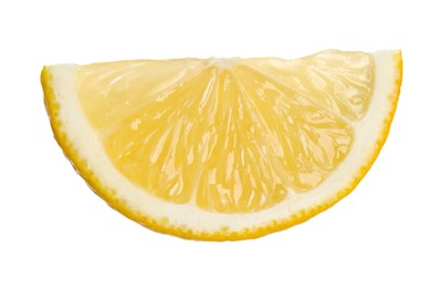 Photo of Slice of fresh lemon isolated on white