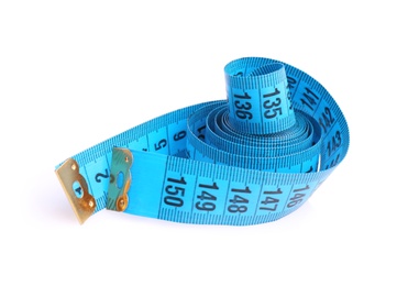 Photo of Measuring tape on white background