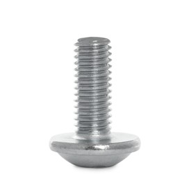 One metal carriage bolt isolated on white