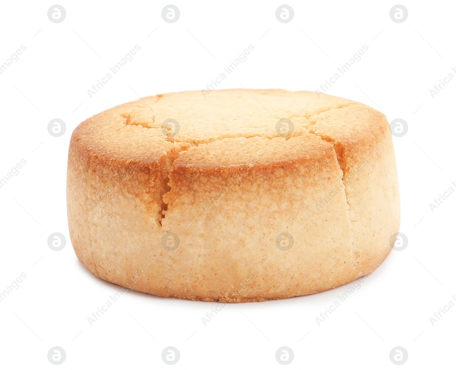 Photo of Sweet delicious butter cookie on white background