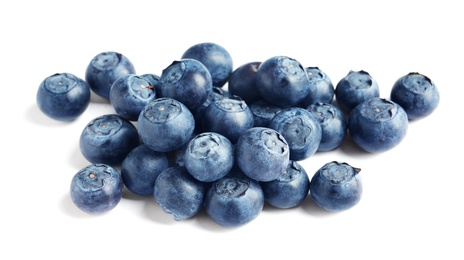 Fresh raw tasty blueberries isolated on white