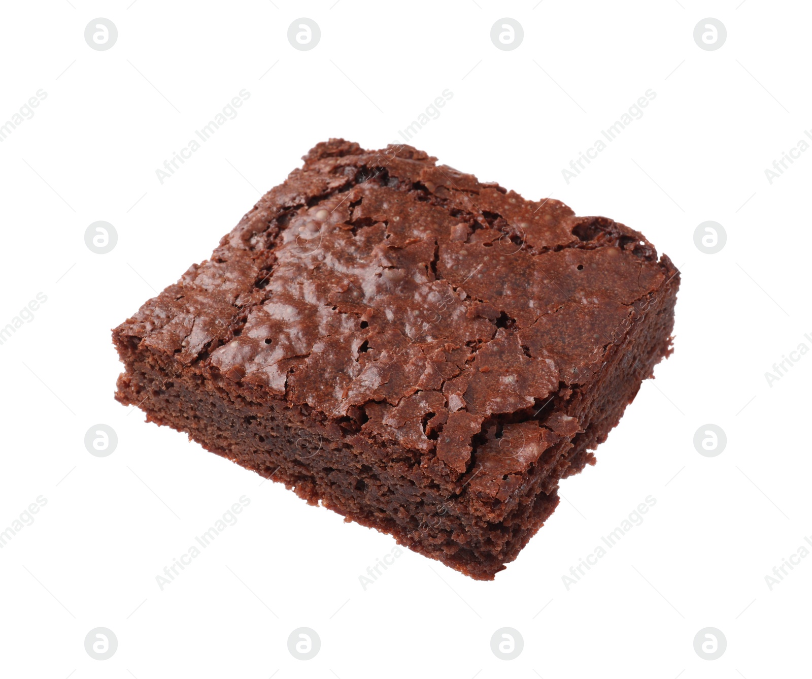 Photo of Delicious chocolate brownie isolated on white. Tasty dessert