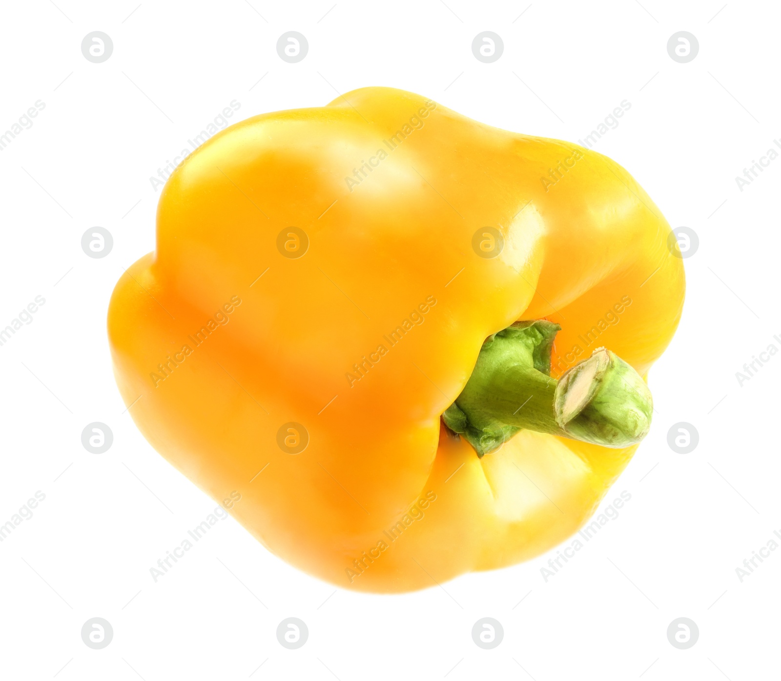 Photo of Ripe yellow bell pepper isolated on white