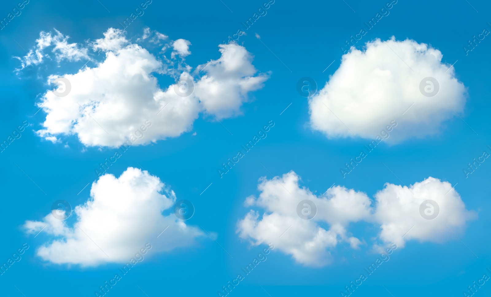 Image of Beautiful white clouds in blue sky on sunny day