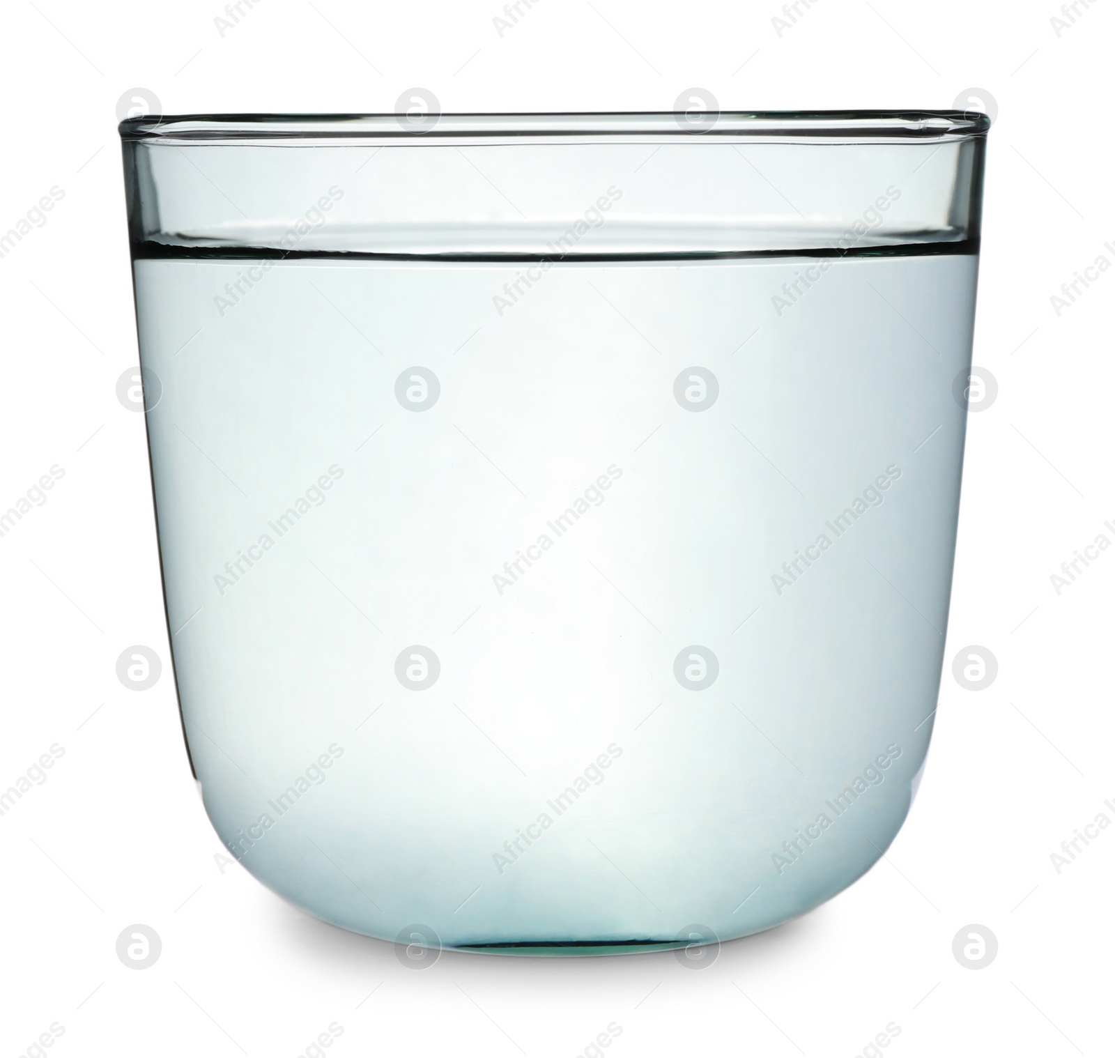 Photo of New clean glass with water isolated on white