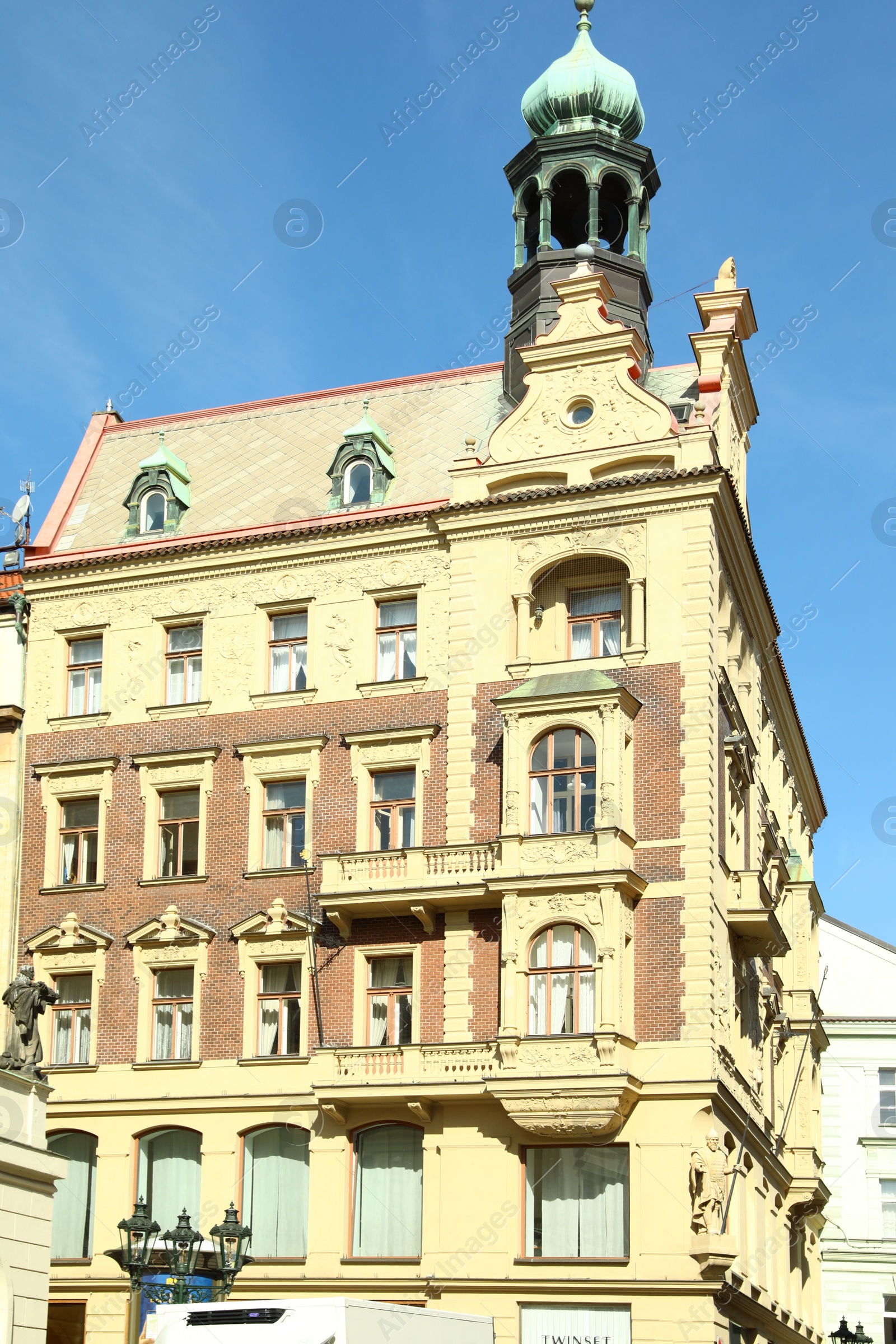 Photo of PRAGUE, CZECH REPUBLIC - APRIL 25, 2019: Building with TWIN SET brand clothes store on city street