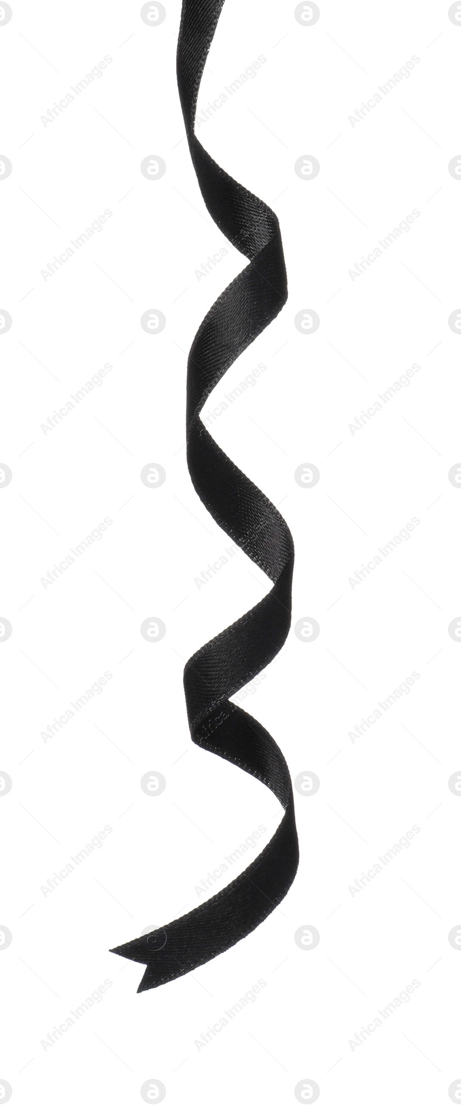 Photo of Beautiful elegant black ribbon isolated on white