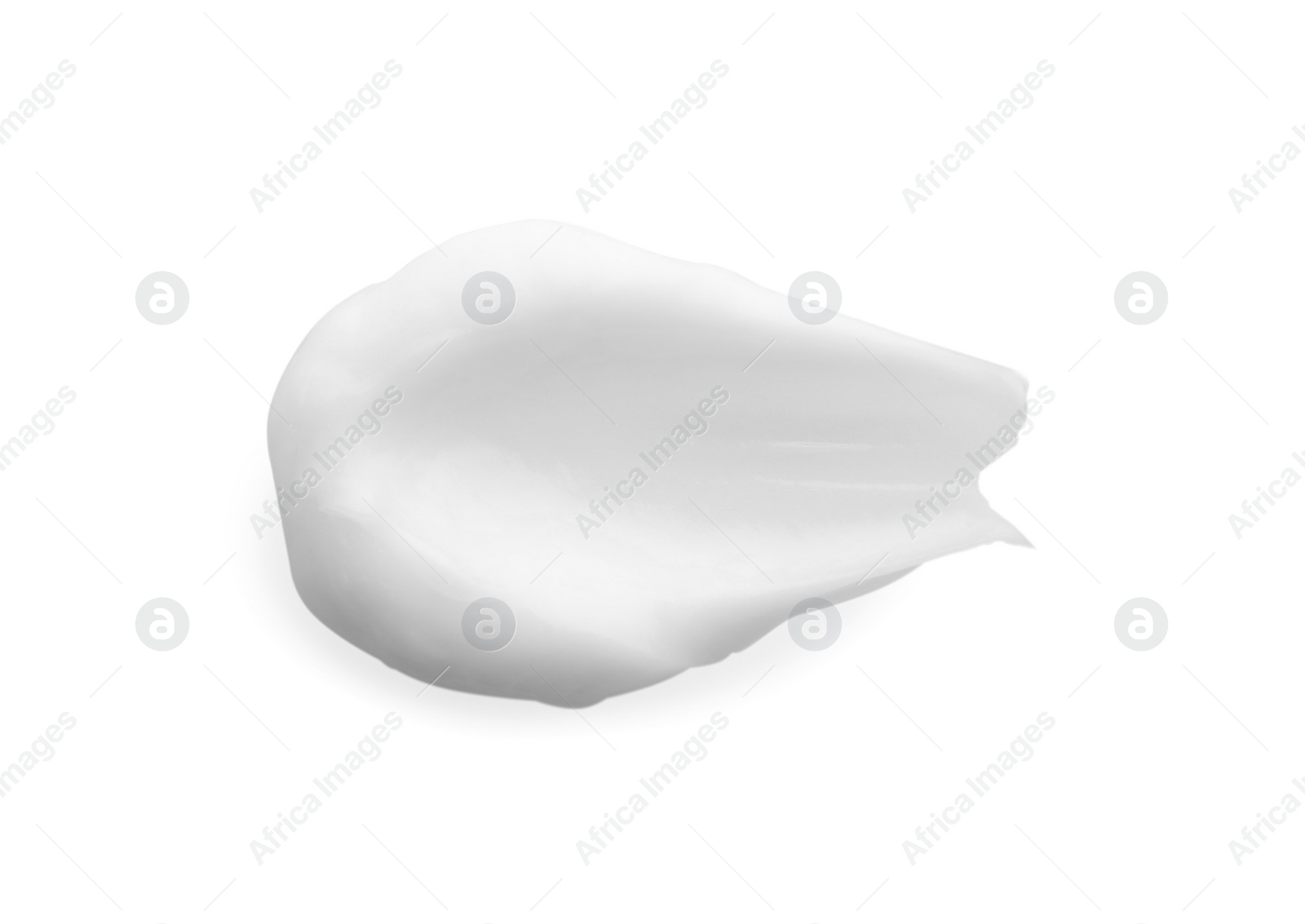 Photo of Sample of facial cream isolated on white, top view