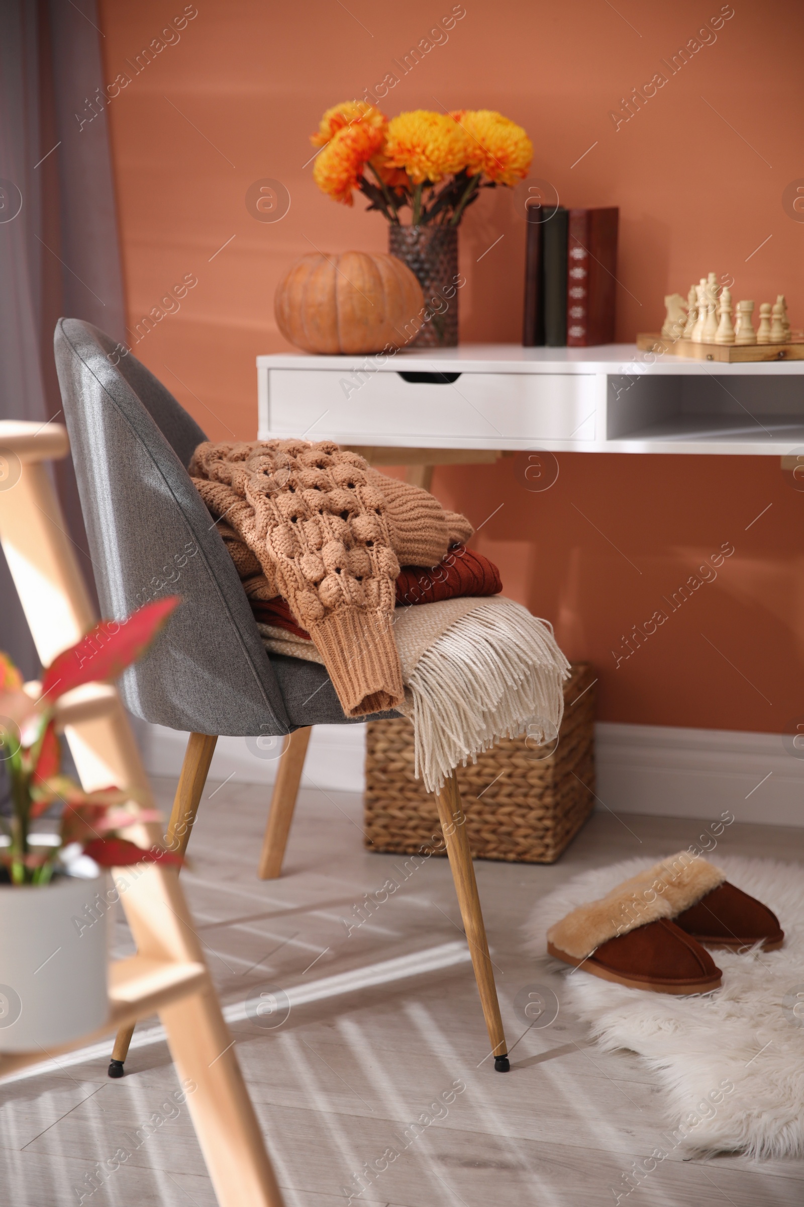 Photo of Cozy room interior inspired by autumn colors