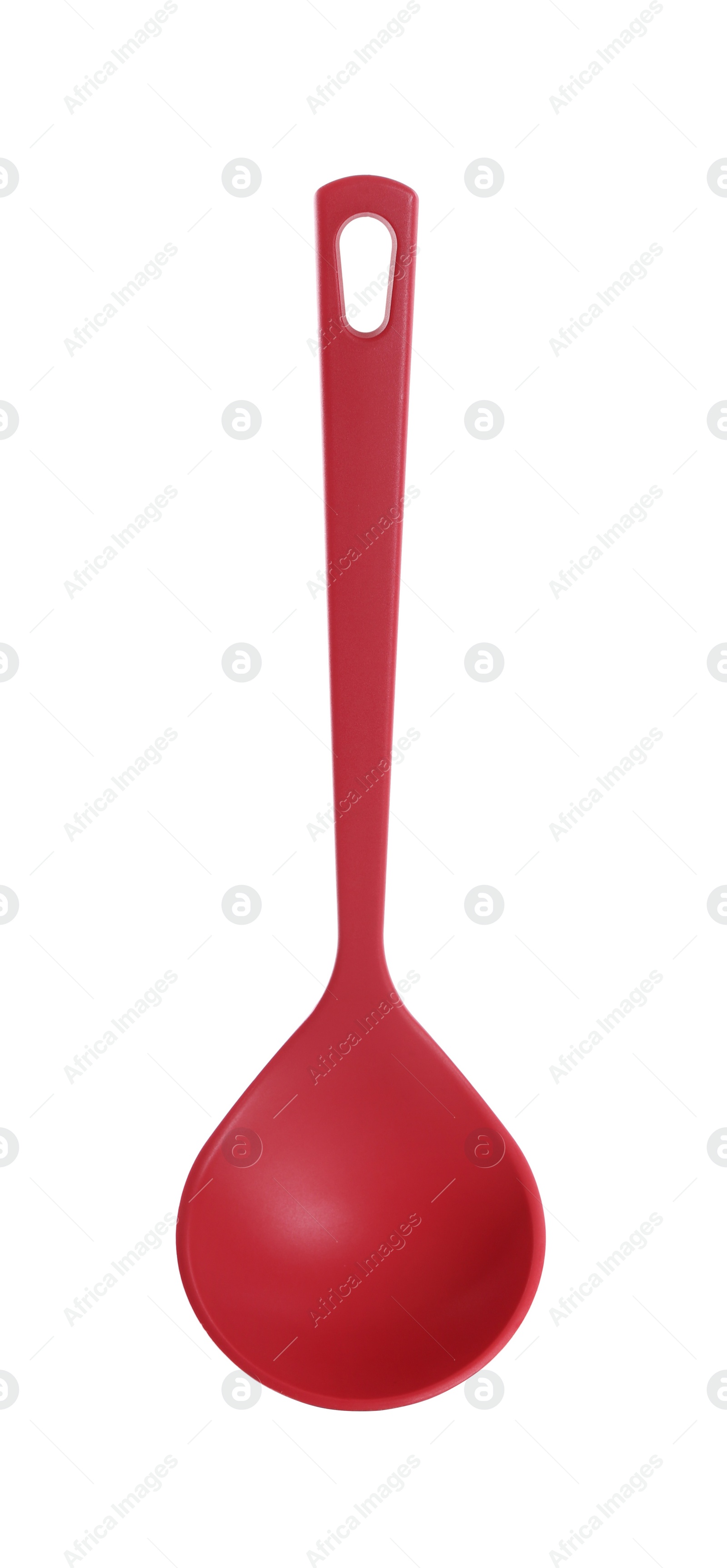 Photo of Soup ladle on white background. Kitchen utensils