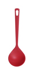 Photo of Soup ladle on white background. Kitchen utensils