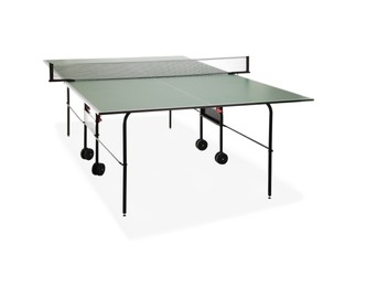 Photo of Green ping pong table isolated on white