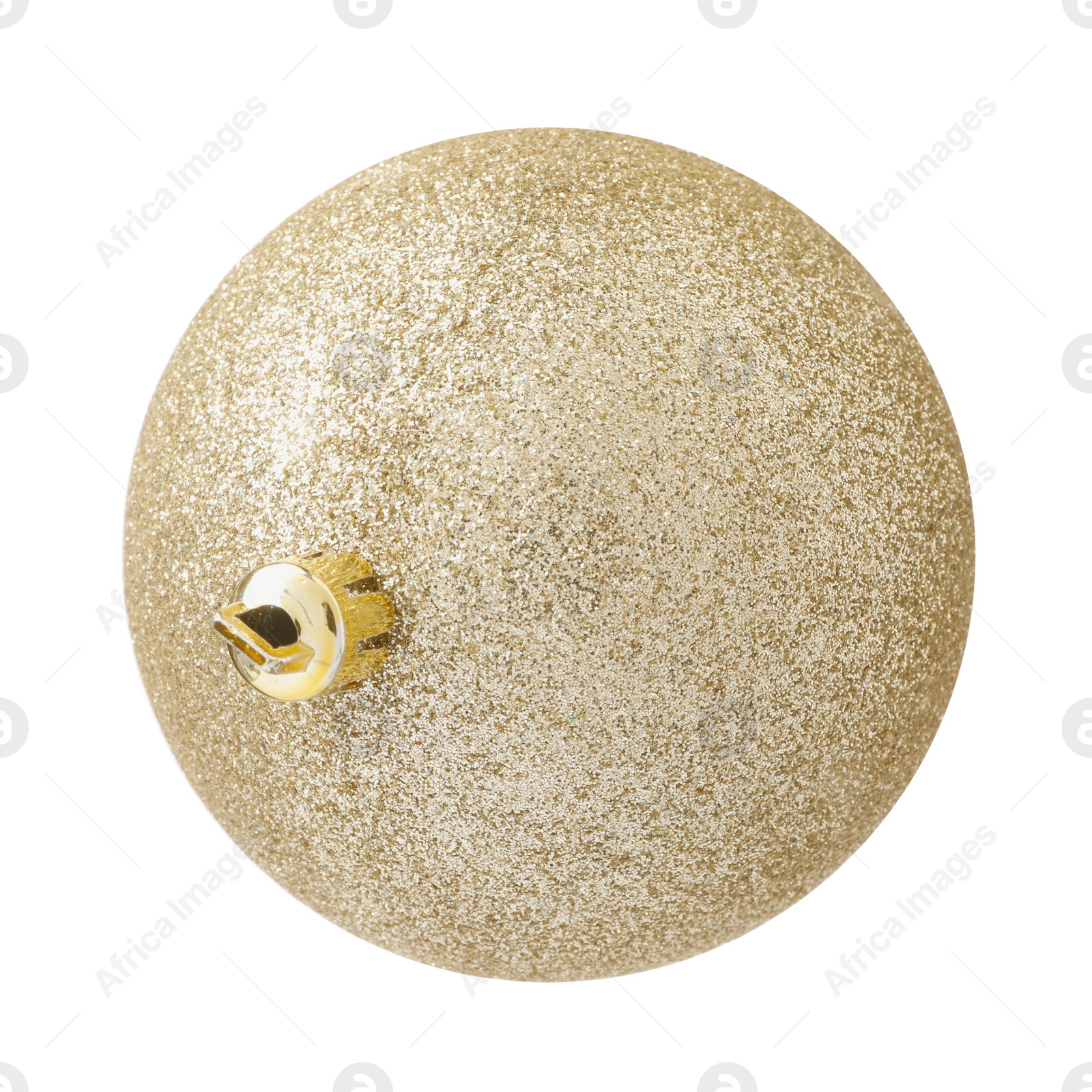 Photo of Beautiful golden Christmas ball isolated on white