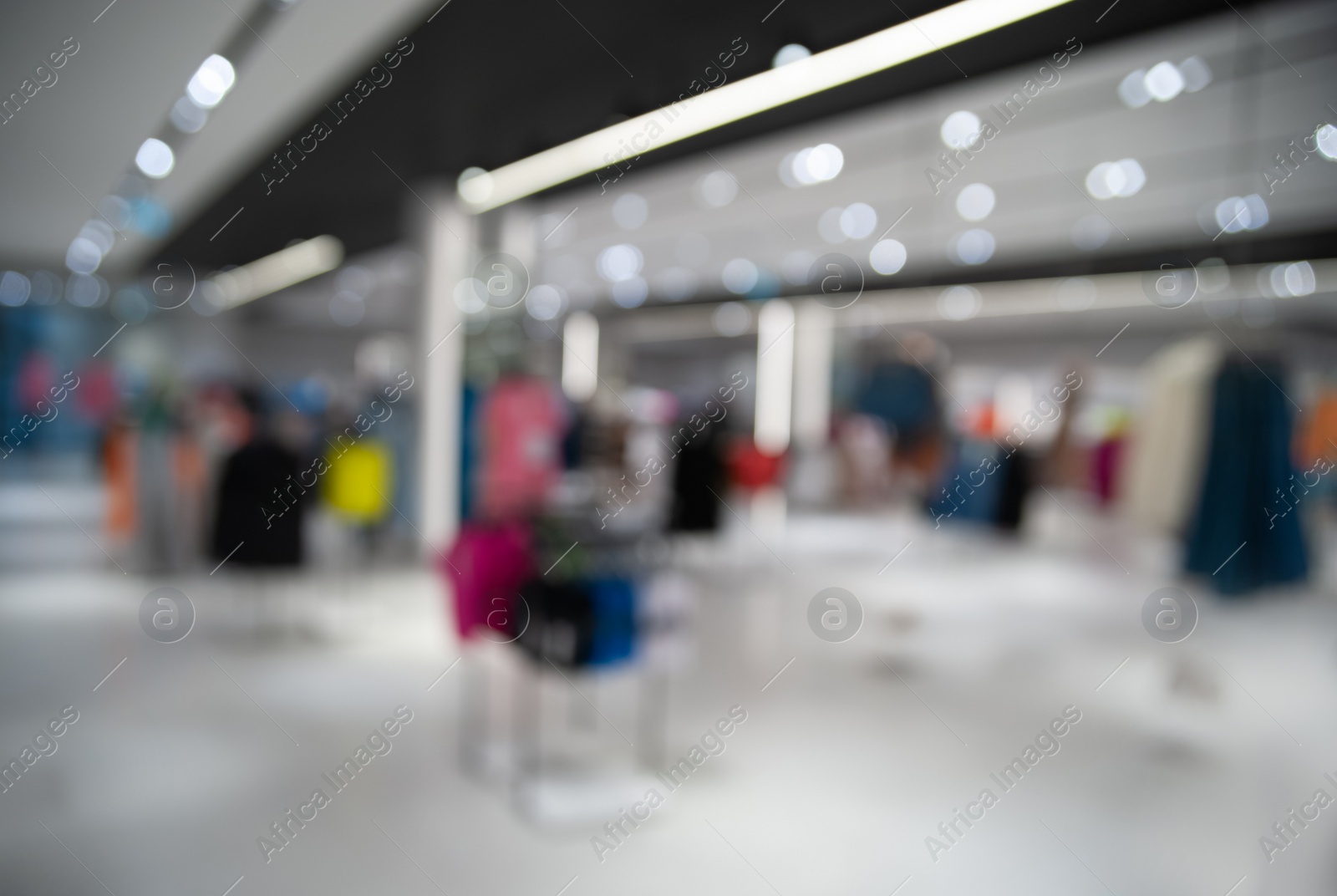 Photo of Blurred view of clothing store, bokeh effect