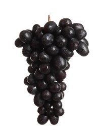 Photo of Bunch of fresh ripe juicy grapes on white background