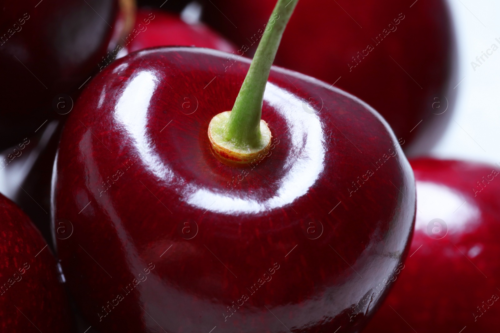 Photo of Ripe cherries as background, macro view. Fresh berry