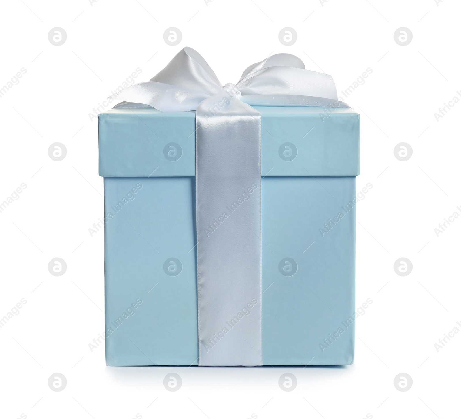 Photo of Gift box with ribbon on white background