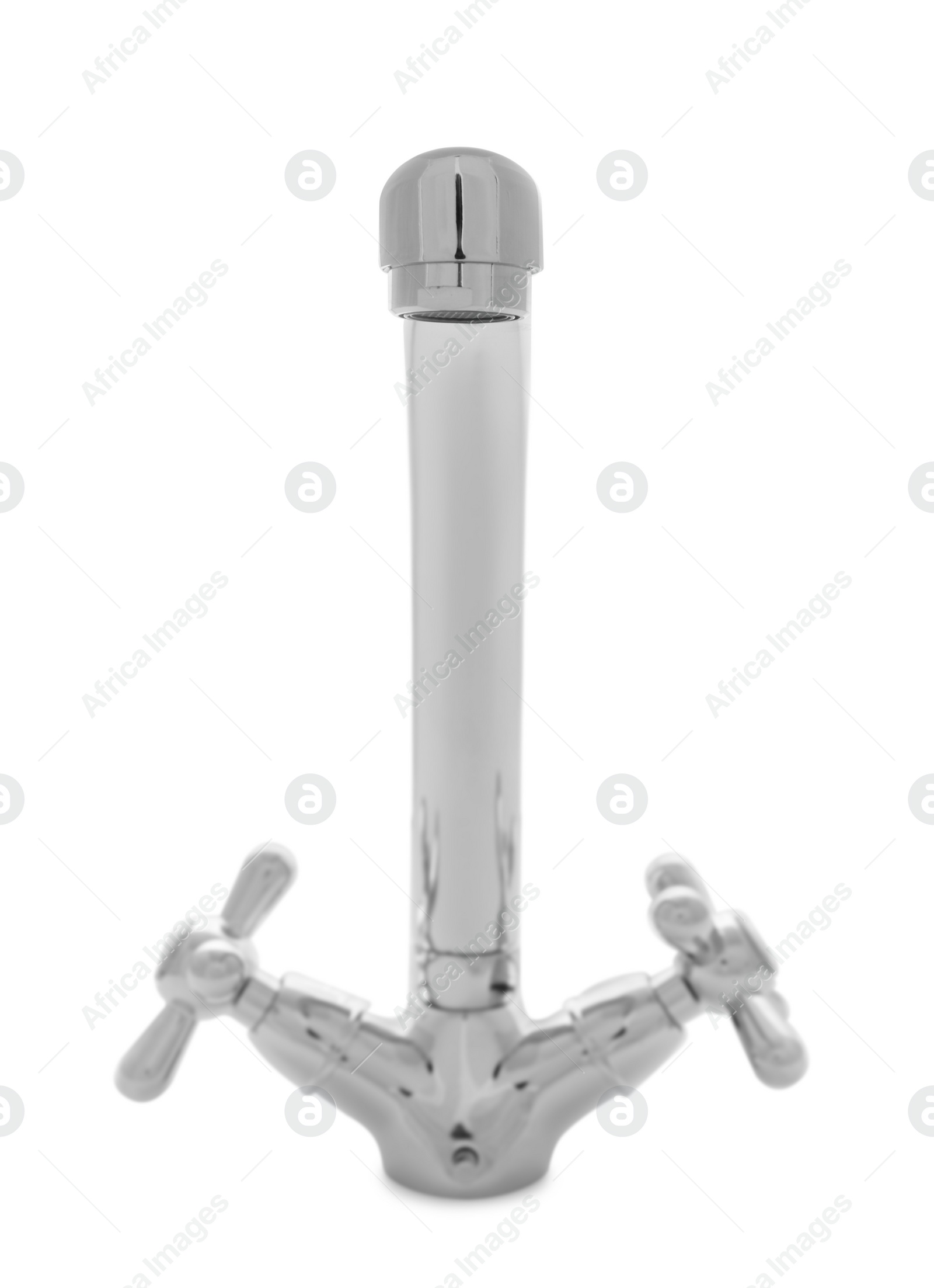 Photo of Double handle water tap isolated on white