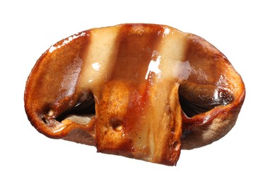 Slice of grilled mushroom isolated on white