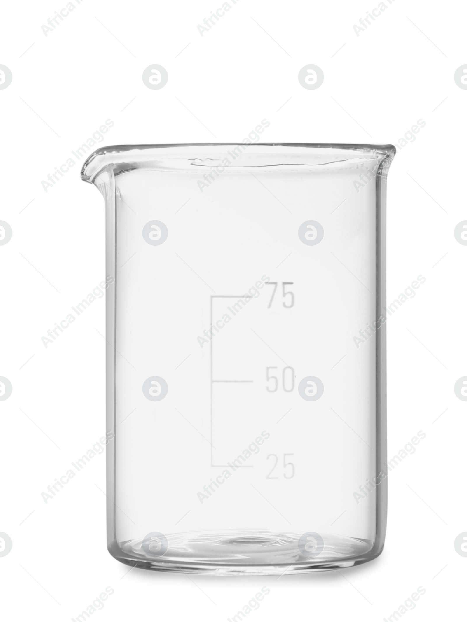 Photo of Empty beaker isolated on white. Laboratory glassware