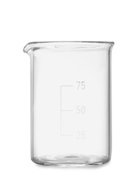 Empty beaker isolated on white. Laboratory glassware