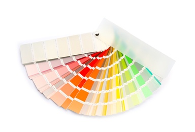 Photo of Color palette samples on white background