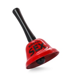 Red sex bell toy on white background