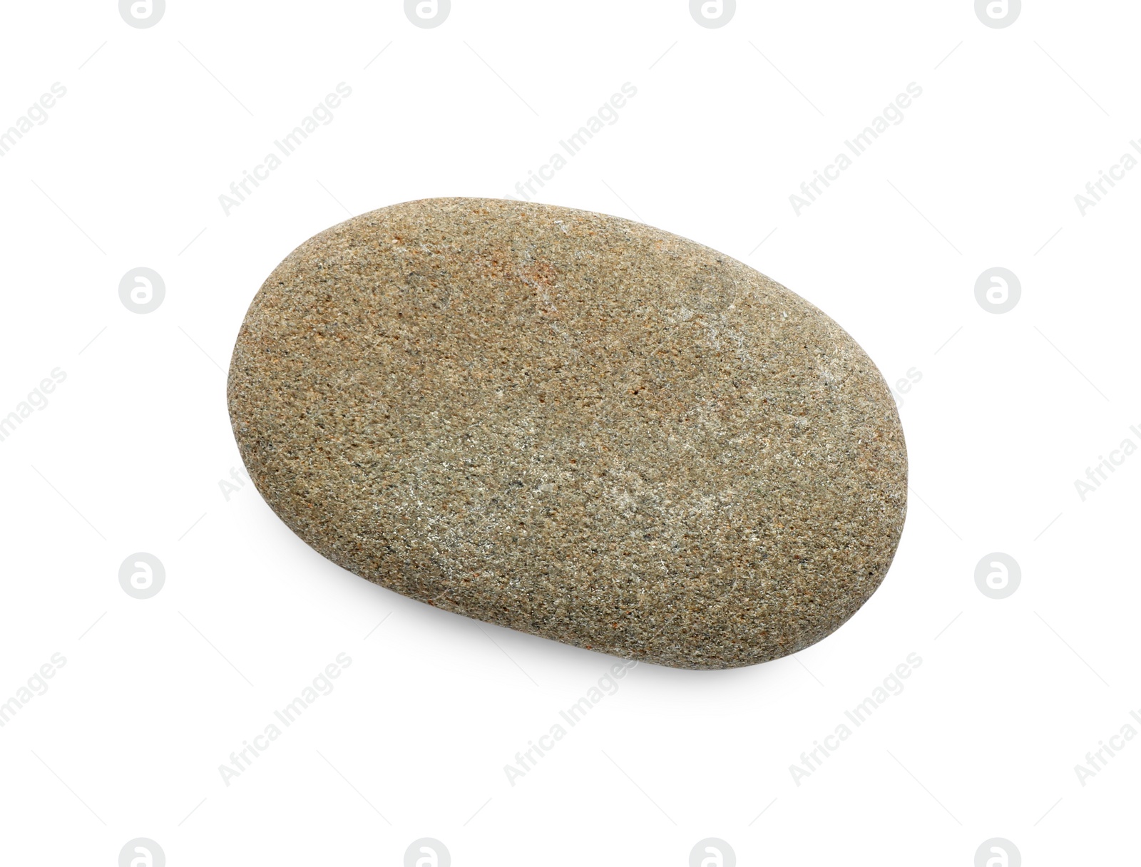 Photo of One light brown stone isolated on white, top view