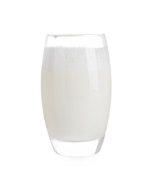 Glass of fresh milk isolated on white