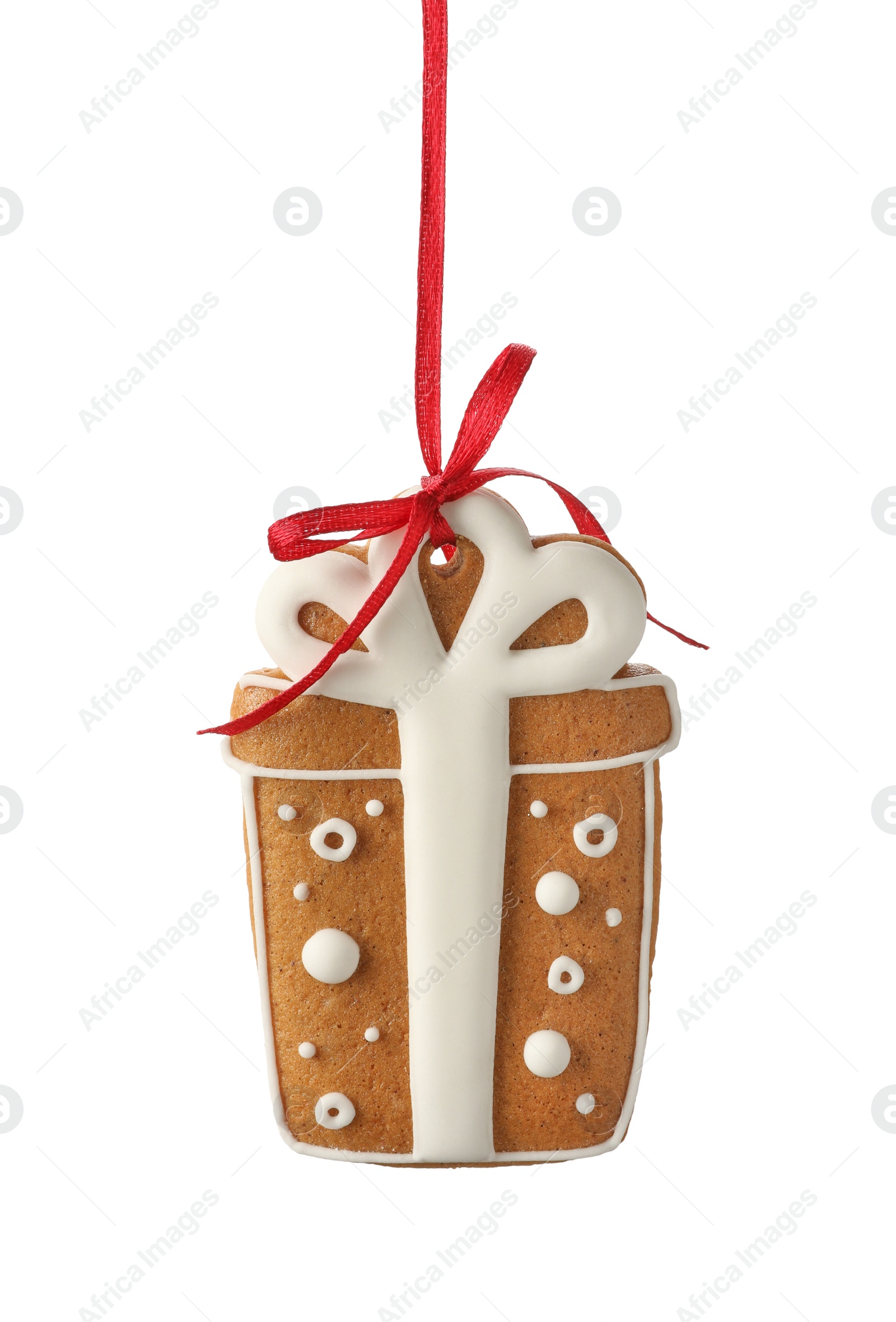 Photo of Tasty homemade Christmas cookie isolated on white