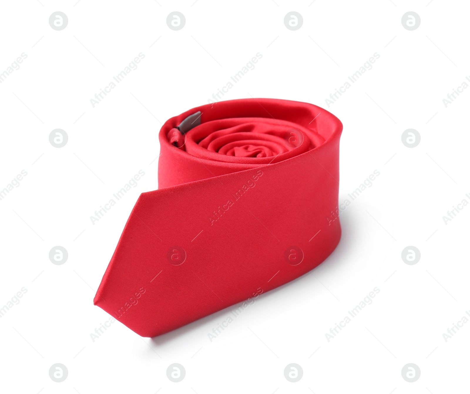 Photo of Classic red male necktie isolated on white