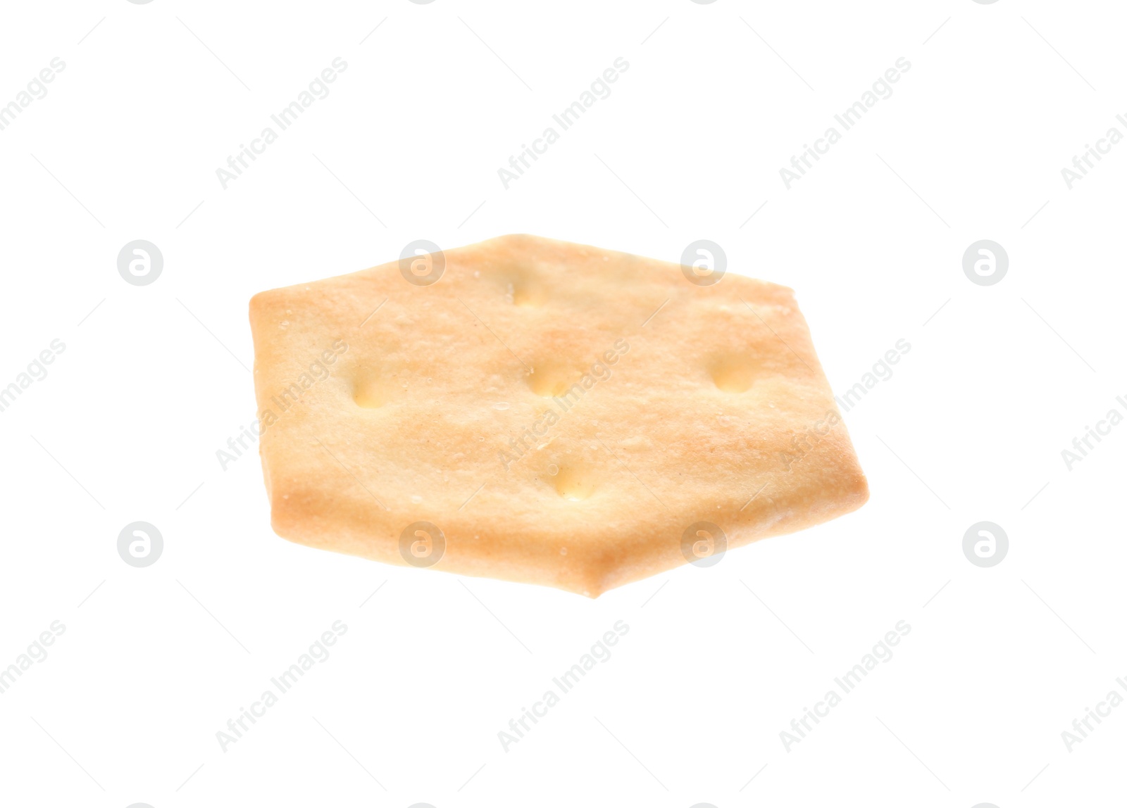 Photo of Crispy cracker isolated on white. Delicious snack