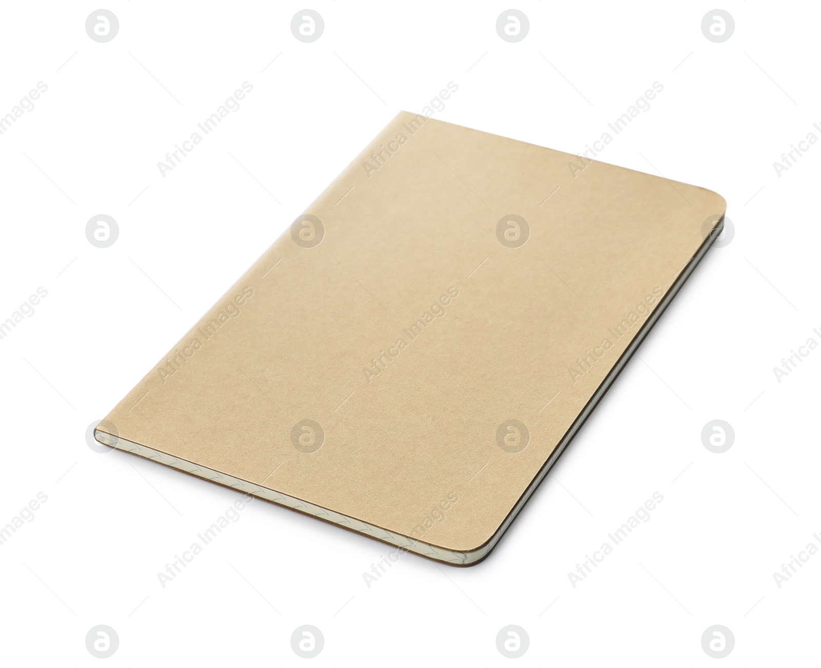 Photo of New stylish kraft planner isolated on white