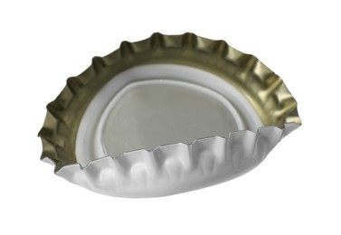 Photo of One beer bottle cap isolated on white