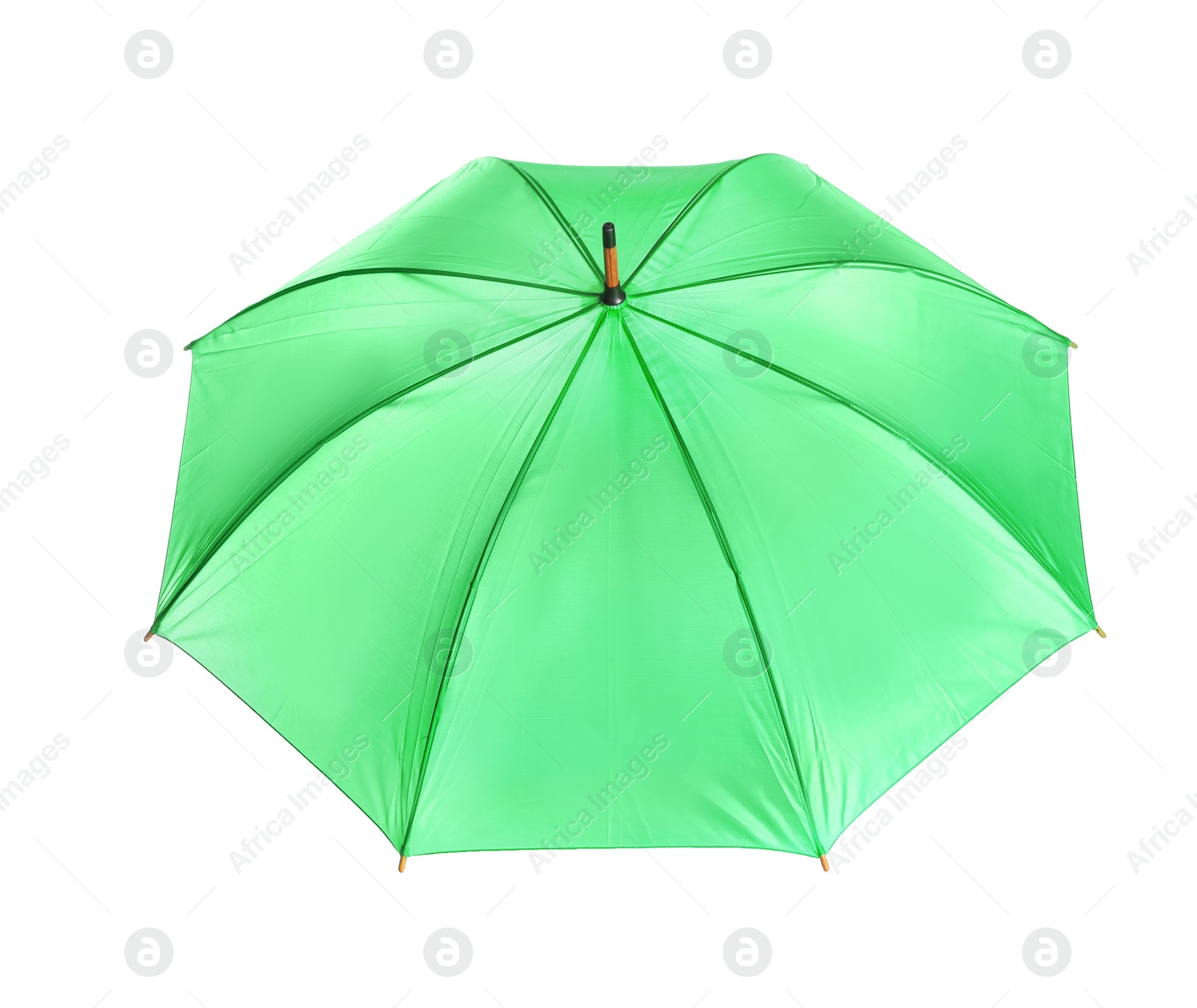 Photo of Beautiful open umbrella on white background