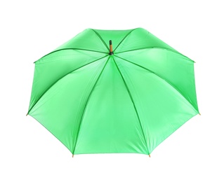 Photo of Beautiful open umbrella on white background