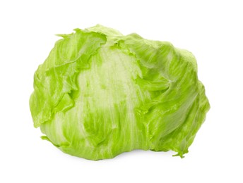 Photo of Fresh green iceberg lettuce isolated on white